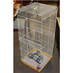 LARGE BIRD CASE WITH ACCESSORIES.