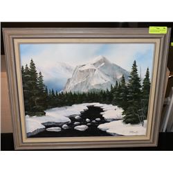 24 X 20 ORIGINAL OIL ON CANVAS MOUNTAIN SCENE BY