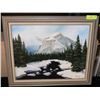 Image 1 : 24 X 20 ORIGINAL OIL ON CANVAS MOUNTAIN SCENE BY