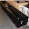 Image 1 : PAIR OF BLACK LEATHER STORAGE BENCHES