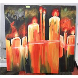 SET OF 3 CUSTOM OIL PAINTINGS EACH 24 X 48