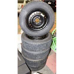 FIVE GENERAL AUTIMAX ARCTIC WINTER TIRES ON RIMS