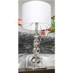 SHOWHOME CHROME AND GLASS TABLE LAMP