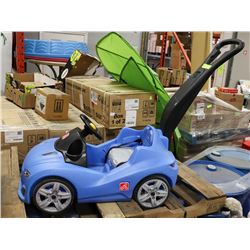 BLUE PLASTIC PUSH CAR FOR KIDS