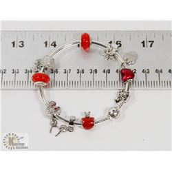 NEW! PANDORA STYLE 925 SILVER CHARM BRACELET