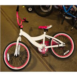 HUFFY WHITE & PINK GIRLS BIKE 18" TIRE