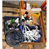 Image 1 : PALLET OF MISC HANGERS, SCUBA SUIT ETC ETC