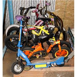 PALLET OF KIDS BIKES