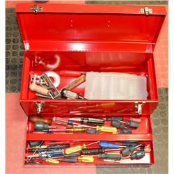 LARGE STEEL TOOLBOX WITH TOOLS
