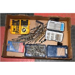 FLAT W/LARGE ASSORTMENT OF DRILL BITS