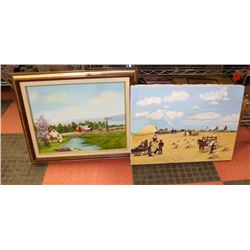 LOT OF 2 ORIGINAL ALBERTA LANDSCAPES BY T. MAKAY