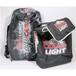 COORS LIGHT BACKPACK AND COORS LIGHT CAN CHILL