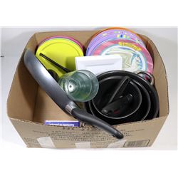 LARGE BOX OF CAMPING COOKWARE - GREAT