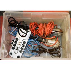 LARGE CLEAR BIN W/ HOME THEATER/MEDIA