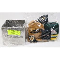 HEINEKEN NAPKIN HOLDER WITH COORS LIGHT BEER