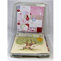 LARGE SCRAPBOOK CASE FULL OF SCRAPBOOK SHEETS