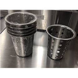 STAINLESS CUTLERY BIN INSERTS - LOT OF 6