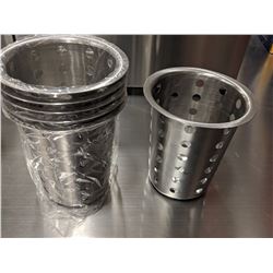 STAINLESS CUTLERY BIN INSERTS - LOT OF 6