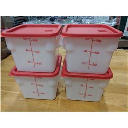 6QT FOOD STORAGE CONTAINERS & LIDS - LOT OF 4