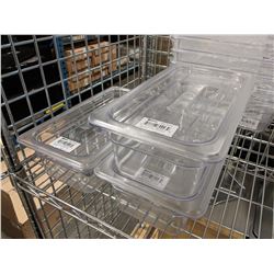 1/3 SIZE, 4" DEEP POLYCARB INSERTS & LIDS - LOT O
