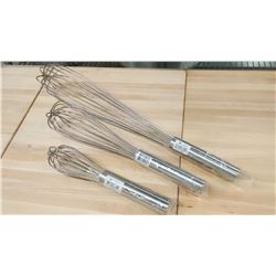 10", 14", 20" STAINLESS WHIPS - LOT OF 3