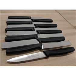 4” WAVE EDGE PARING KNIVES-BLACK HANDLE - LOT OF 1