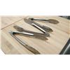 Image 1 : 9" STAINLESS EXTRA HEAVY DUTY TONGS - LOT OF 3