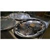 Image 1 : 18" OVAL CHROME PLATED STEEL PLATTERS - LOT OF 3