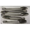 Image 1 : LOT OF 5 NEW ASSORTED STAINLESS STEEL TONGS