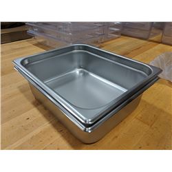 1/2 SIZE, 4" DEEP STAINLESS INSERTS - LOT OF 2