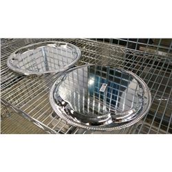 14" ROUND CHROME PLATED STEEL PLATTERS - LOT OF 3