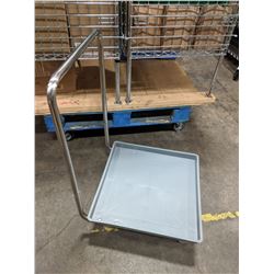 PLASTIC DISH RACK DOLLY W/STAINLESS STEEL HANDLE