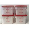 Image 1 : 6QT WHITE INGREDIENT BINS & LIDS - LOT OF 4