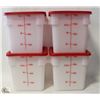 Image 1 : 8QT WHITE INGREDIENT BINS & LIDS - LOT OF 4