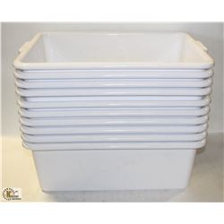 LOT OF 10 WHITE 7" DEEP TOTES