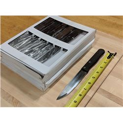 STEAK KNIVES-WOOD HANDLE-POINTED TIP - LOT OF 24