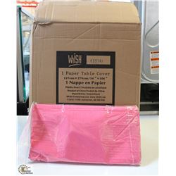 CASE OF 30 HOT PINK TISSUE TOP TABLECLOTHS