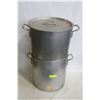 Image 1 : GROUP OF TWO 32QT THERMALLOY STOCK POTS W/ 1 LID