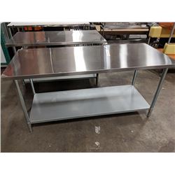 30" X 72" SS WORK TABLE, GALVANIZED UNDERSHELF