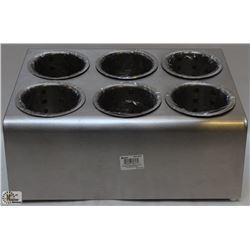 FLATWARE CYLINDERS STAINLESS STEEL 6 HOLES/2 TIER