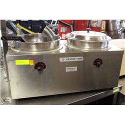 GRANDE CHEF DUAL SOUP WARMER WITH 1 KETTLE