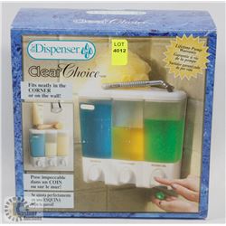 CLEAR CHOICE IN SHOWER PRODUCT DISPENSER