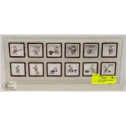 SET OF 12 NEW CHINESE SQUARE SILVER TONE COINS