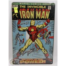 NEW 12" X 8" IRON MAN METAL SIGN