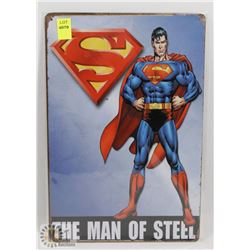 NEW 12" X 8" MAN OF STEEL METAL SIGN
