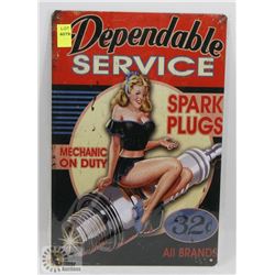 NEW 12" X 8" DEPENDABLE SERVICE METAL SIGN