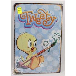 NEW 12" X 8" TWEETY METAL SIGN