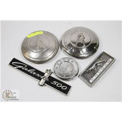VINTAGE AUTO HUBCAPS, COUGAR EMBLEM,