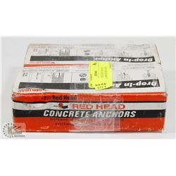 TWO CASES OF RED HEAD CONCRETE ANCHORS SIZE