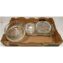 FLAT OF ASSORTED ANCHOR GLASS OVEN WARE